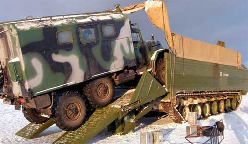Фото: КБ транспортного машиностроения Плавающий гусеничный транспортер ПТС-4